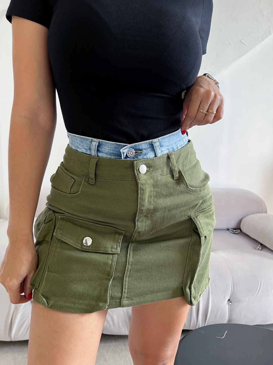 Falda Olive Cargo doble pretina