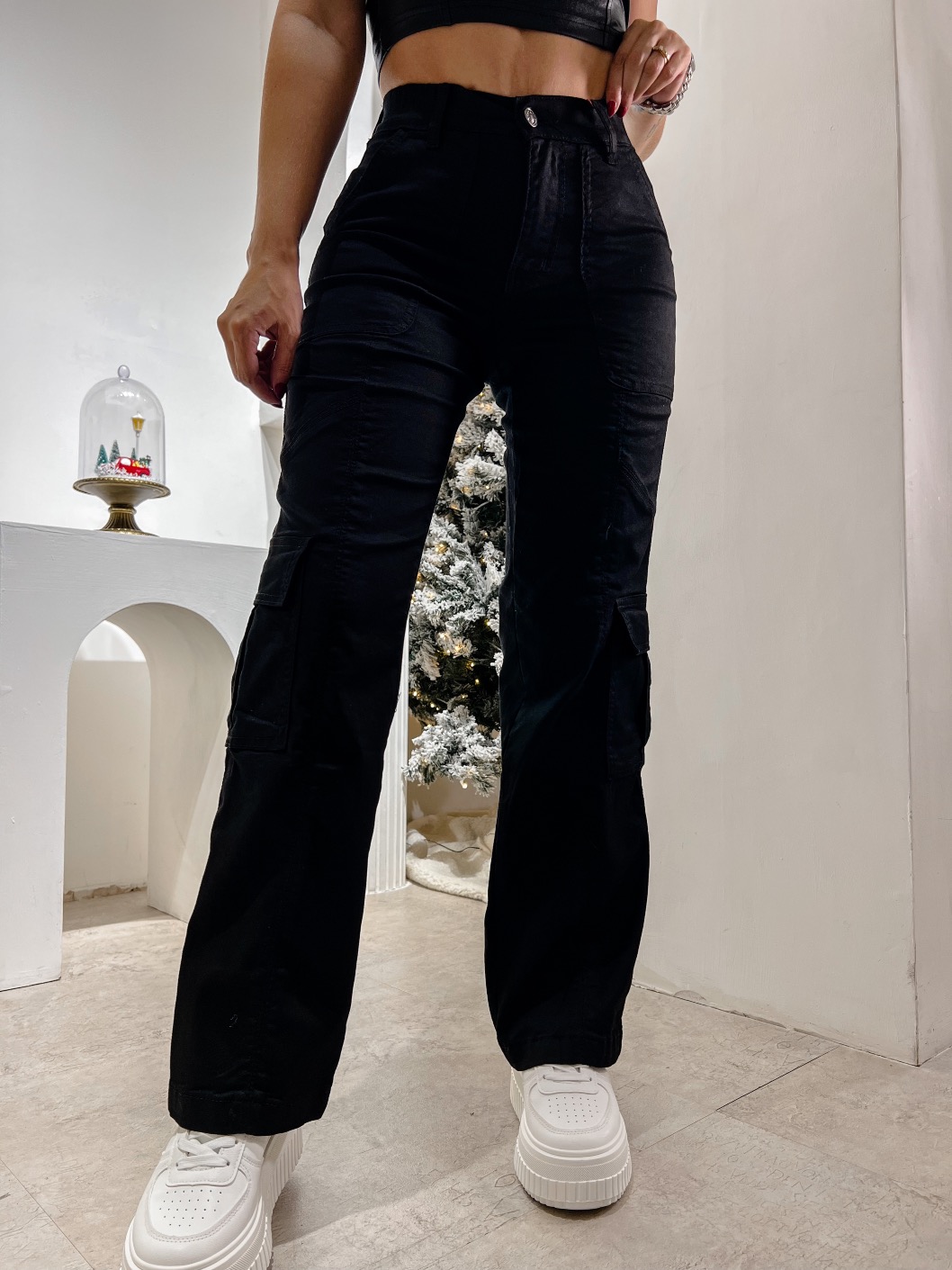 Pantalon Cargo Negro