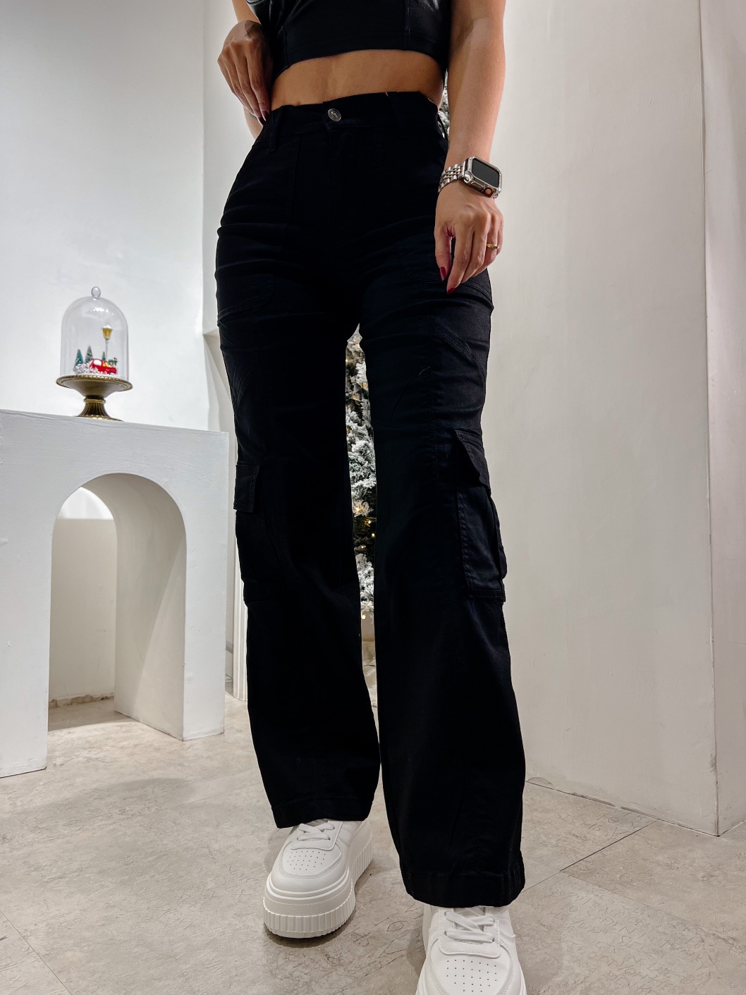 Pantalon Cargo Negro