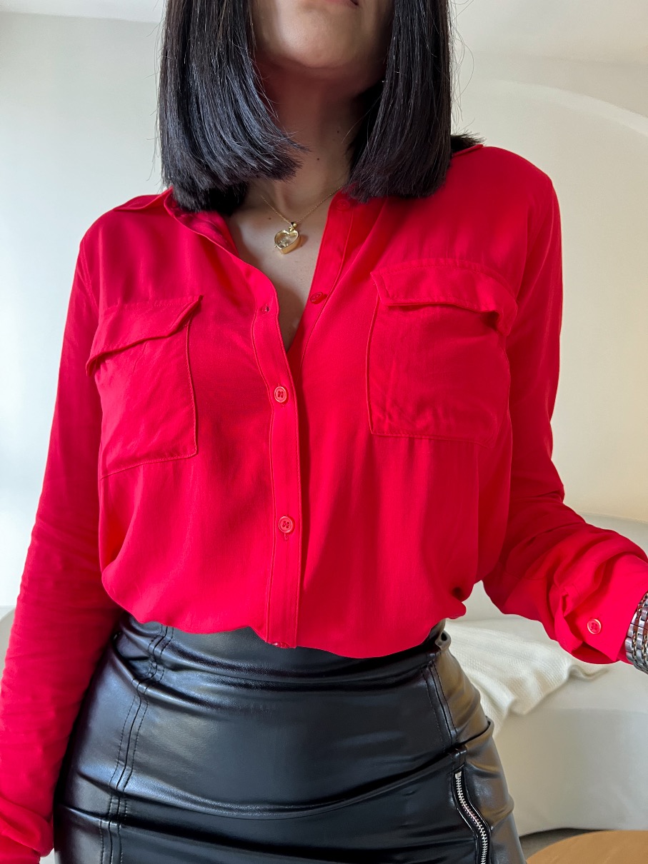 Camisa de botones rojo FRES