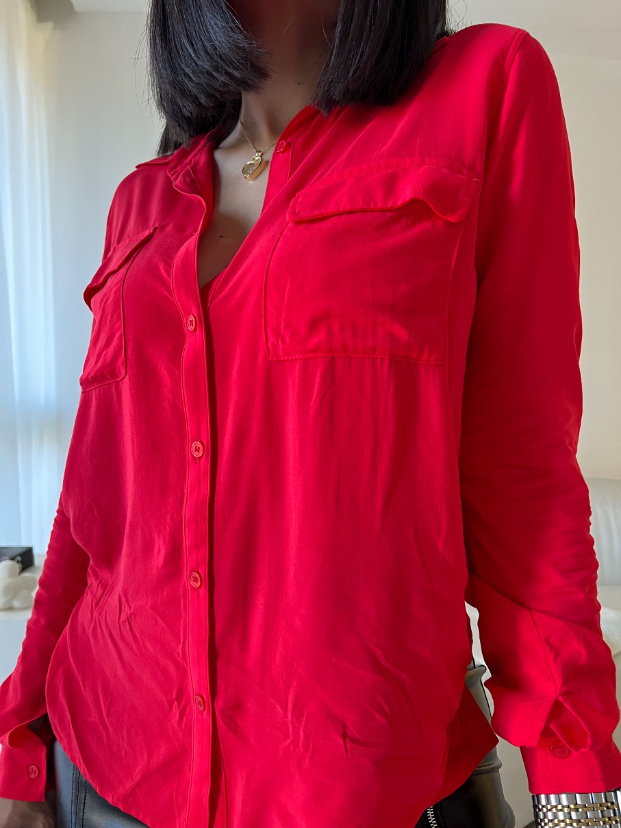 Camisa de botones rojo FRES