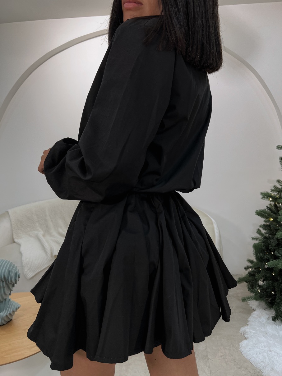 Vestido negro botones Liss