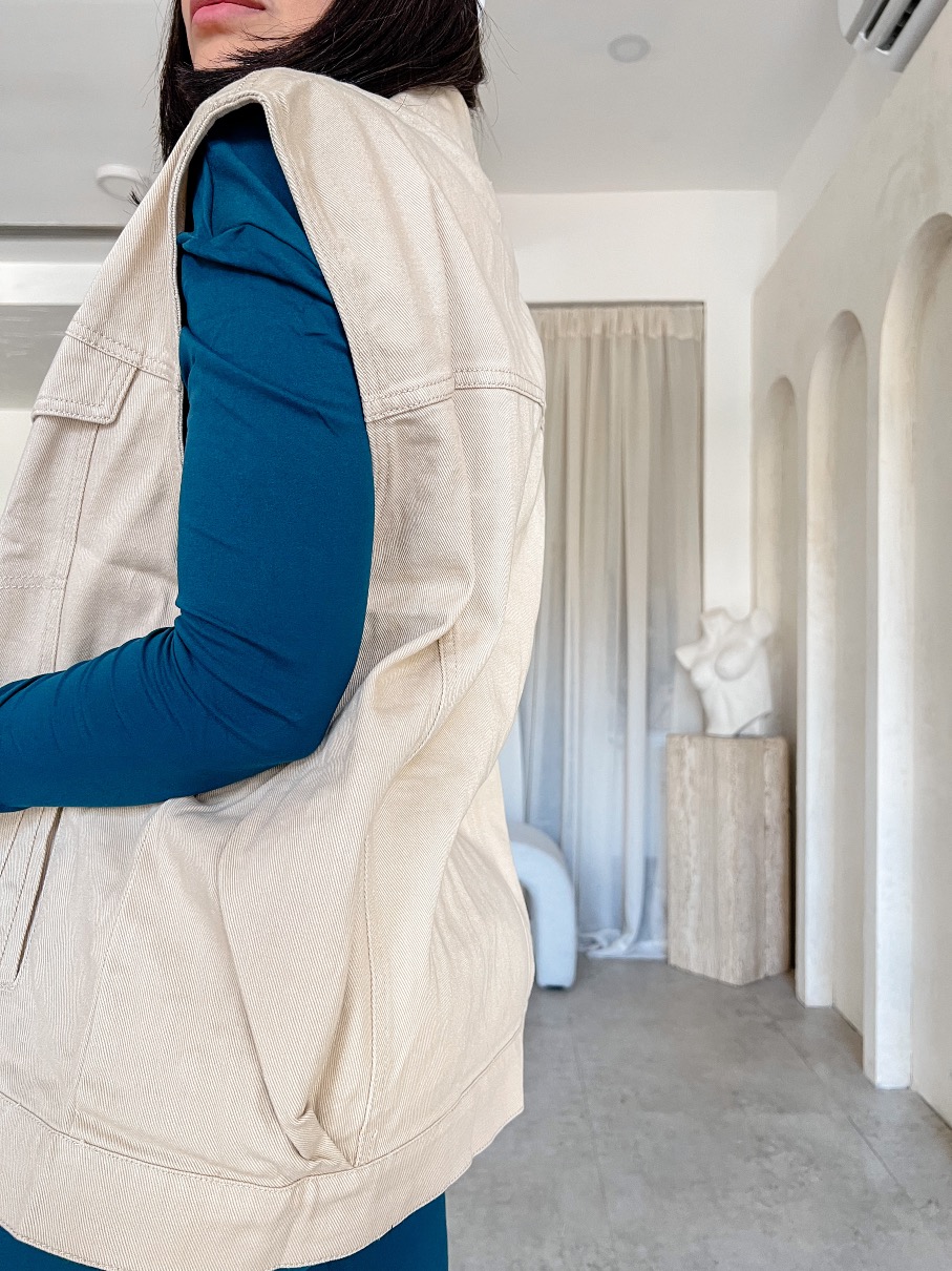 Maxi chaleco beige Taylor