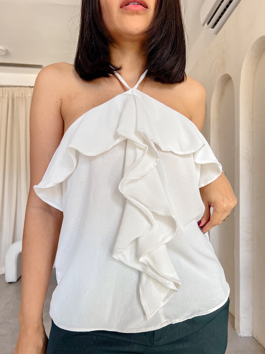 Top volados blanco jeni