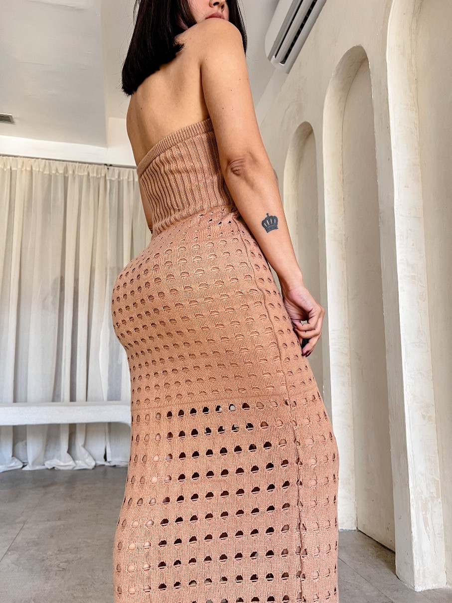 Vestido strapless tejido Lorena