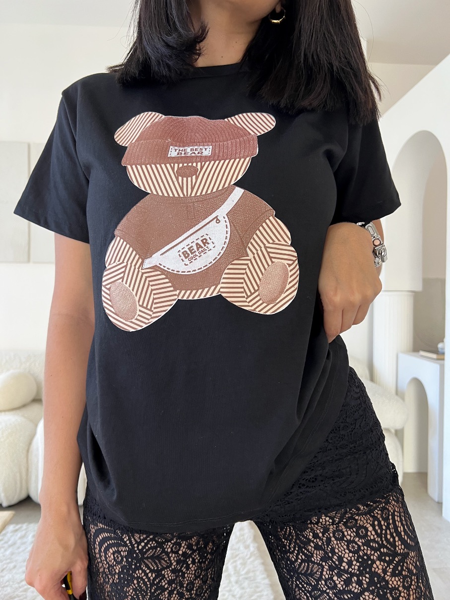 Camiseta Negra Oso