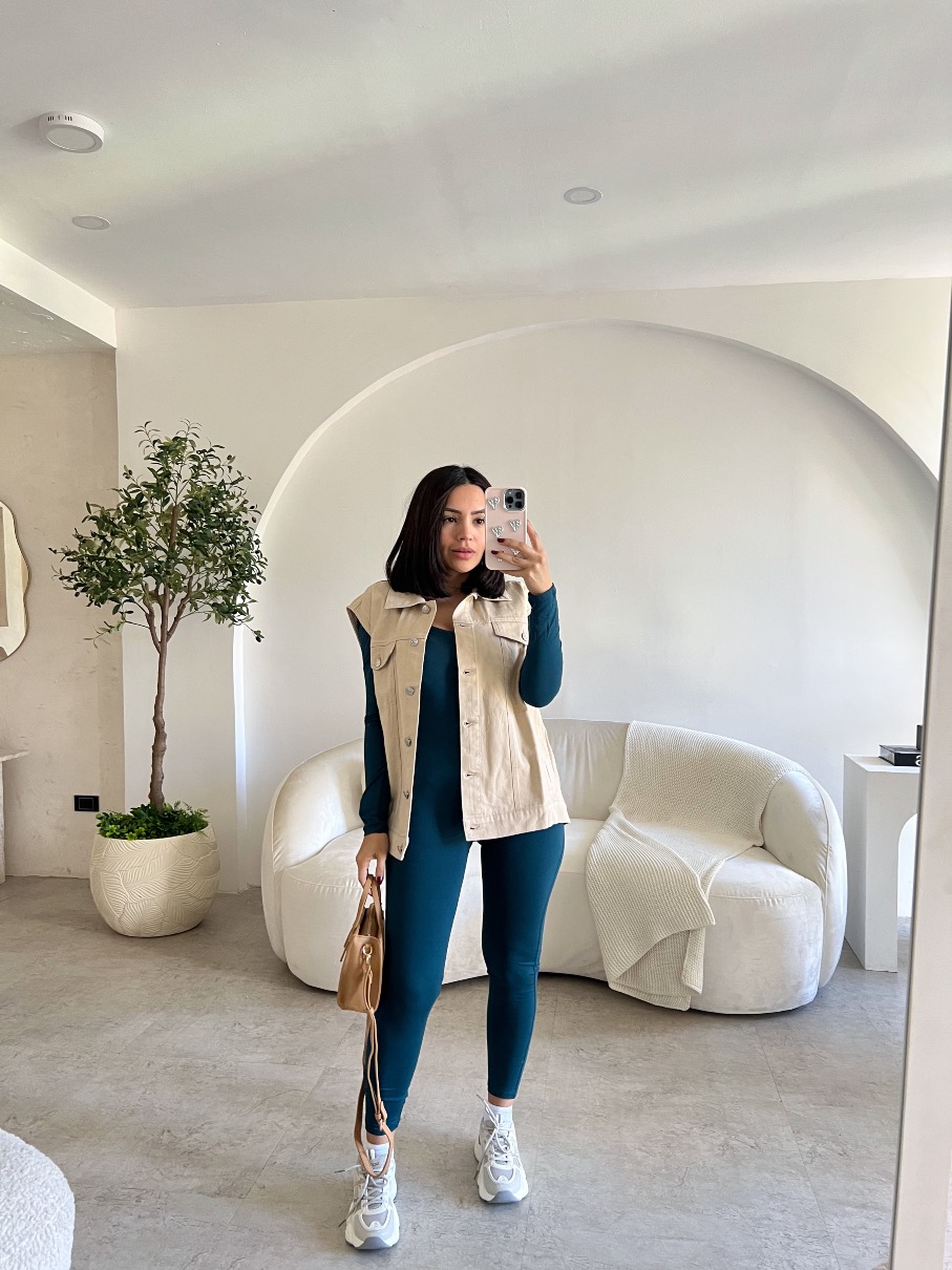 Maxi chaleco beige Taylor