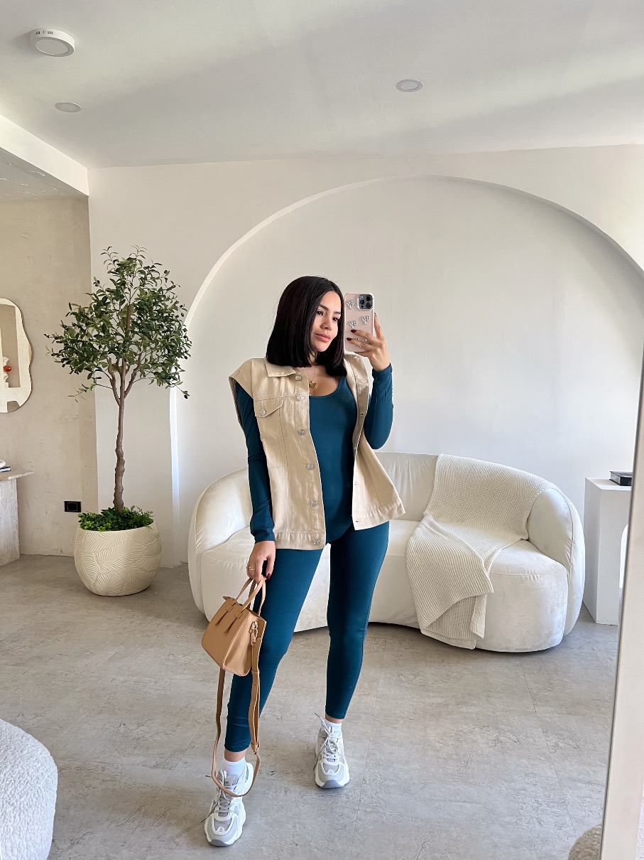 Maxi chaleco beige Taylor